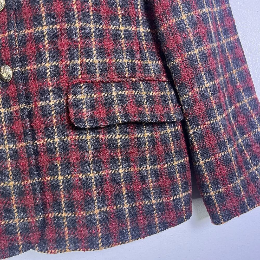 Vintage Clifford & Wills Wool Plaid Blazer Jacket Womens Size 12 Y2K Preppy 90s - Picture 3 of 10